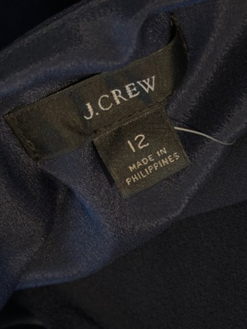 J.Crew Navy Button Front Short Sleeve A-Line Dress Size 12 - Picture 7 of 7